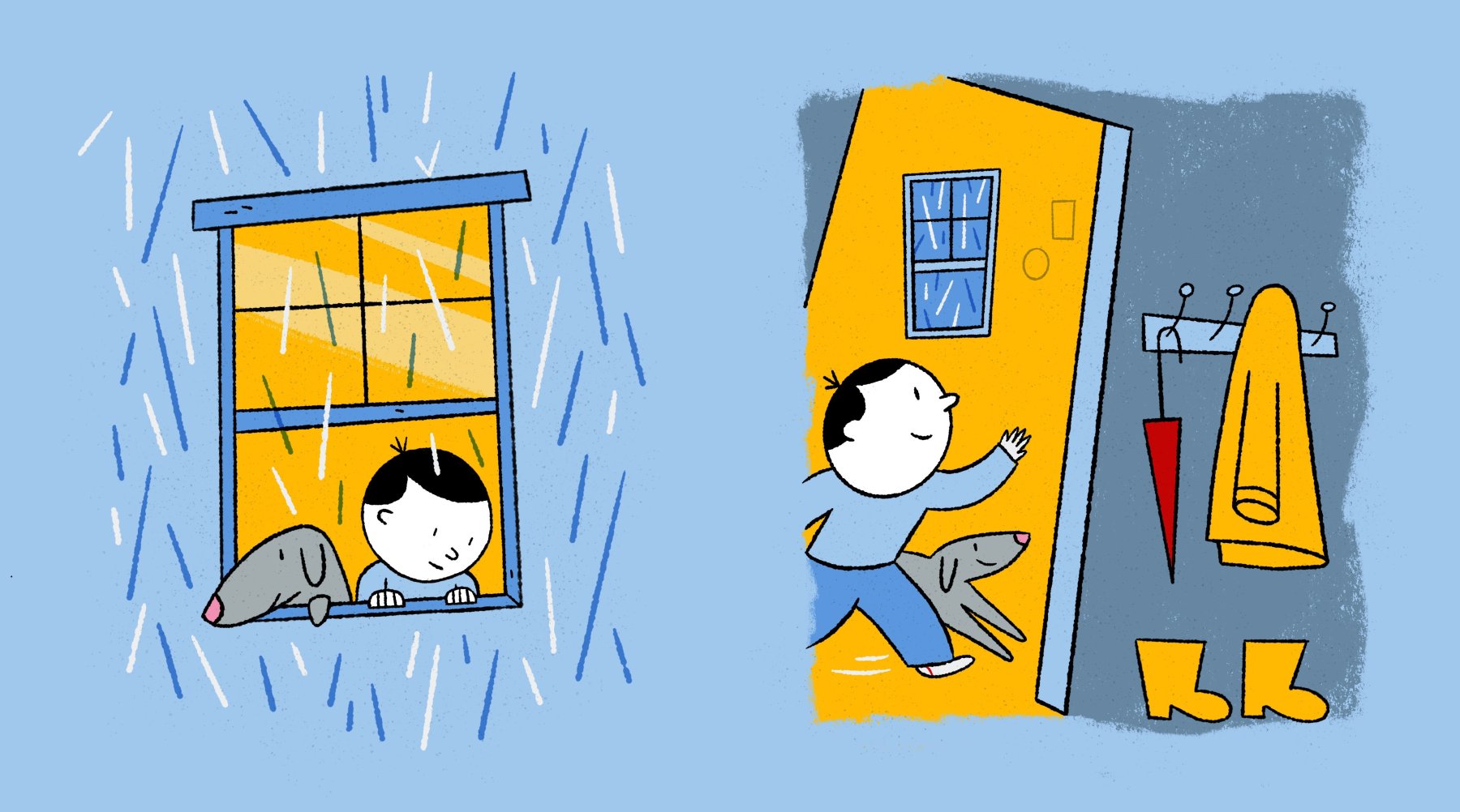 Regnværsdagen (2022) av Max Estes, publisert av Ena Forlag.