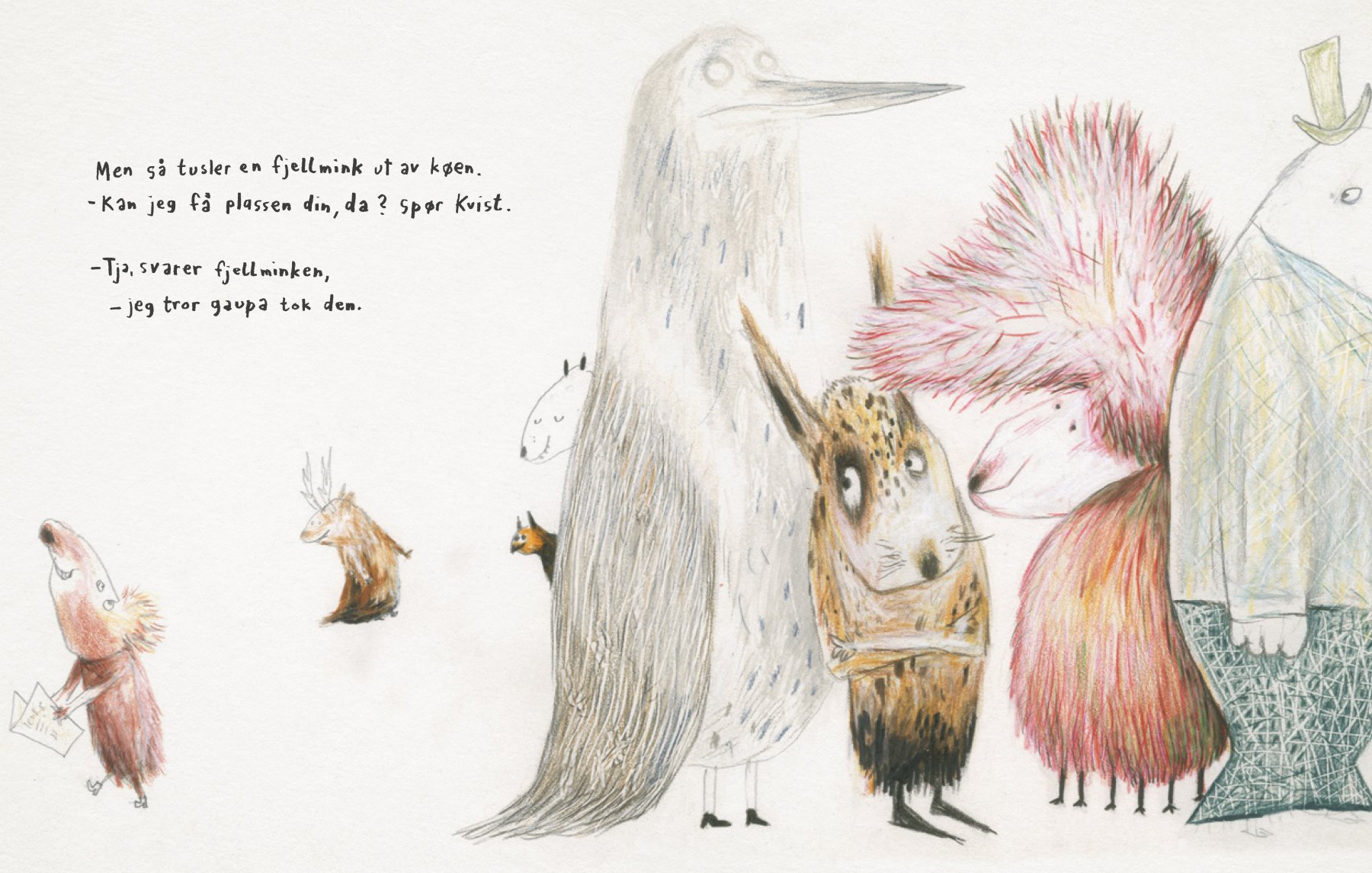 *De står i kø* (2024) av Per Dybvig, utgitt av Aschehoug.